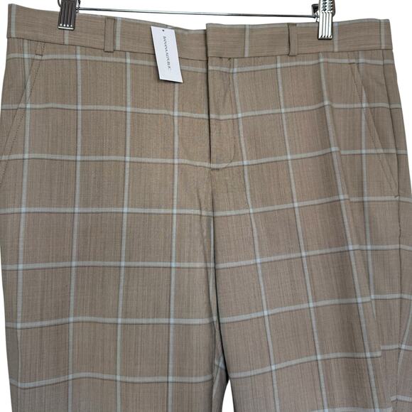 NWT Banana Republic Ryan Slim Straight-Fit  Wool Blend Windowpane Pants Size 8 - Picture 4 of 10